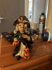 Witch with pumpkins figurine - figurine,