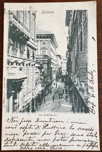 Cartolina epoca genova via - cartolina, "via