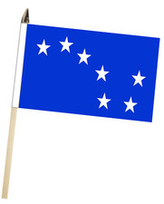 Grande bandiera a mano blu