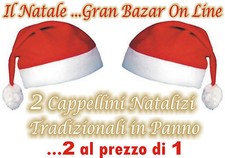 CAPPELLO DI BABBO NATALE TRADIZIONALE PAGHI 1 PRENDI 2 CAPPELLINI PROMOZIONE