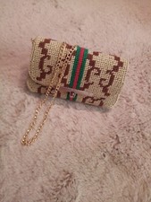 BORSA  REALIZZATA A MANO SU RETE IN COTONE 100% MADE IN ITALY