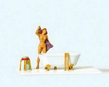 Preiser 28159 Figura singola scala HO -- Donna nuda e vasca da bagno