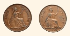 GRAN BRETAGNA  - 1937 e 1938 -  2 monete 1 PENNY Giorgio VI