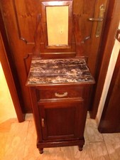 COMODINO ANTICO FINE '800 in CASTAGNO MASSELLO E MARMO PORTORO