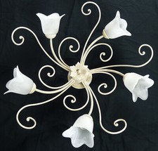 Plafoniera soffitta shabby in ferro e vetro fatta nella nostra fabbrica art.A07