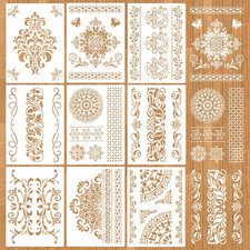 9 Pezzi Mandala Fiore Stencils