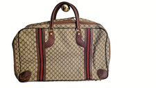 Valigia Gucci vintage monogramma pelle da viaggio marrone rossa acquistata in Italia 1982