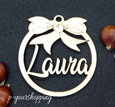 pallina di natale in legno personalizzata con nomi decorazioni natalizie palla