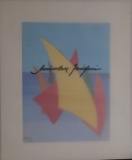 AMINTORE FANFANI LITOGRAFIA SU CARTA LUCIDA FIRMA A STAMPA A.FANFANI 89