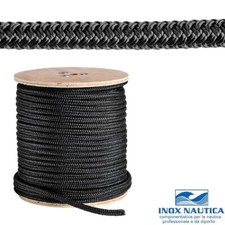 DOPPIA TRECCIA NERA ALTA TENACITA 10 mt - VARIE MISURE CORDA CIMA NAUTICA BARCA