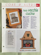 Schema punto croce Ricamo Nella vecchia cucina camino quadro stufa