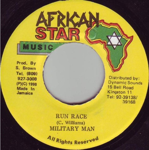 Military man run race - man, (7")