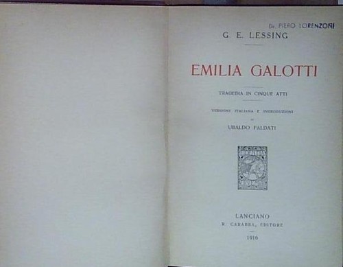 Lessing emilia galotti carabba - lessing,