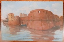 SERGIO DIFFICILI Fortezza Vecchia Livorno Quadro Dipinto Olio