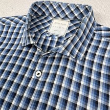 Billy Reid Shirt Mens XL Standard Cut Long Sleeve Button Up Casual Blue Plaid