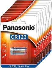 10 Pile Litio PANASONIC CR123 CR 123 CR17345 DL123A Batterie per Sensore Allarme