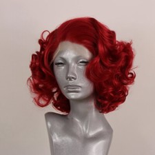 Parrucca rosa pizzo davanti capelli sintetici resistente al calore cosplay drag queen parrucca corta