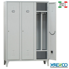 Armadietto Spogliatoio 3 Posti Sporco-Pulito a norma ASL - cm.120X40X180H