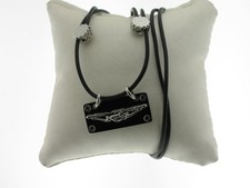 SECTOR collana cuoio nero con