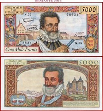 FRANCIA 5.000 5000 FRANCHI 6 3 1958 P 135 XF++ spedizione gratuita da 100$