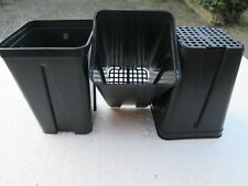 10x VASI PLASTICA QUADRATI cm  8x8x11 L 0,50 FONDO  RETE IDROPONICA ITALIA