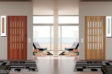 Porta a soffietto Linea FINTO LEGNO e LACCATI con Vetrini NIAGARA - Prezzo al mq