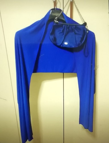 Vestito monospalla blu con