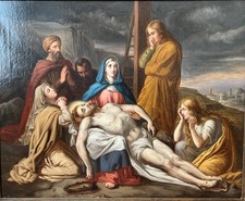 dipinto olio su tela antico -