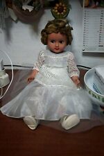 rara bambola antica in plastica dura e cartapesta occhi flirty h.cm 50 leggi ben