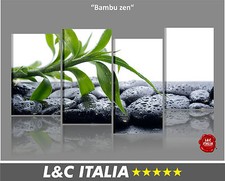 Bambu zen Quadro su tela 152x78 cm centro benessere spa pietre nere stampa