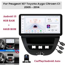 Autoradio GPS 6+64GB per Toyota Aygo 2004-14 Citroen C1 Peugeot 107 WIFI
