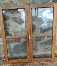 Finestra a doppia anta di castagno 50 x 117 cm.              Fino a 11 pezzi