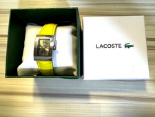Orologio Lacoste Donna Cinturino Pelle Giallo Quadrante Rettangolare Argento - Con Scatola
