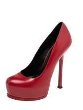 Yves Saint Laurent YSL Tribtoo rosso plateau tacco UK 5 EU 38