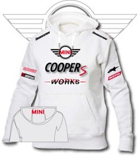 Felpa Hoddie Printed MINI COOPER S JOHN WORKS Cotone Cappuccio in 7 Colori 