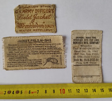3 TARGHETTE vestiario ESERCITO AMERICANO USA 2^  gm - originali