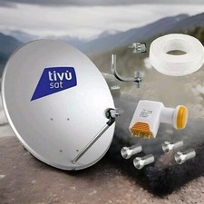 KIT SATELLITE:PARABOLA 45cm CM+LNB 4 USCITE+ 20 METRI CAVO+STAFFA+SPINOTTI