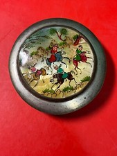 portapillole persiano madreperla fatto a mano antico epoca  argento con specchio