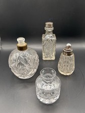 4 Cut-glass Etched Antique