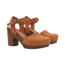 Brown Leather Dutch Shoe Clogs