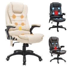 HOMCOM Poltrona Massaggiante da Ufficio ad Altezza Regolabile