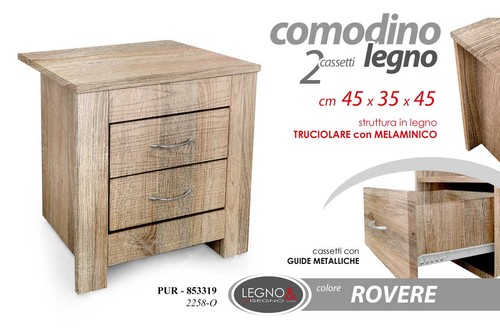 Comodino robusto cassetti - comodino,