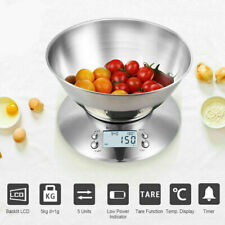 Bilancia Elettronica Digitale Da Cucina In Acciaio Inox 5kg  1g Display LCD LED