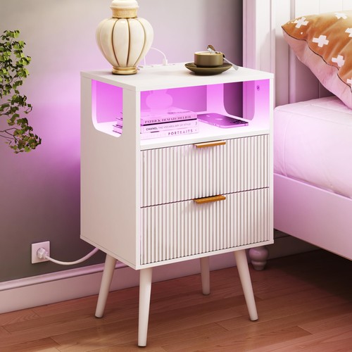 Comodino bianco w - w, con