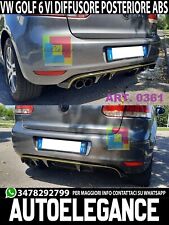 0361 SOTTO PARAURTI POSTERIORE PER VW GOLF 6 VI DIFFUSORE ABS NERO LUCIDO ..
