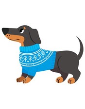 2 adesivi auto bassotto