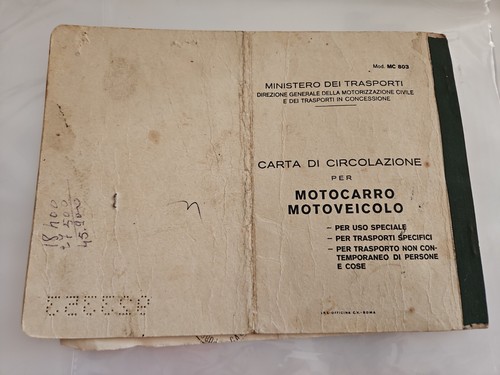 Ape piaggio mod libretto - ape, af