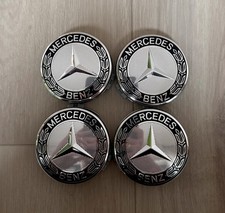 4x Mercedes 75 mm nero argento