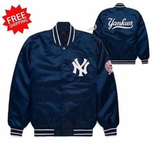 Bomber MLB raso blu vintage NY