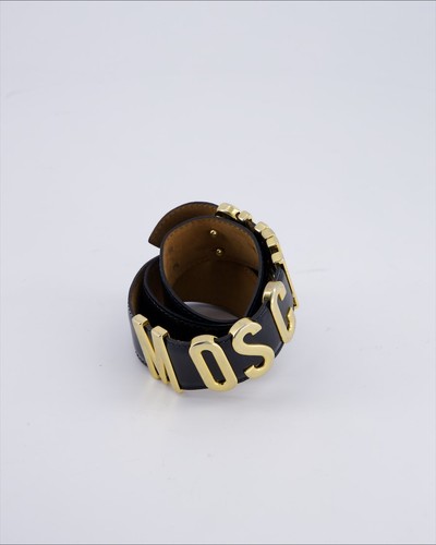 Cintura moschino pelle nero - pelle,